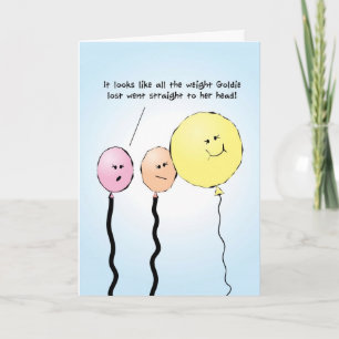 Gewichtsverlies ,Way to Go, Balloon Wenskaart Kaart