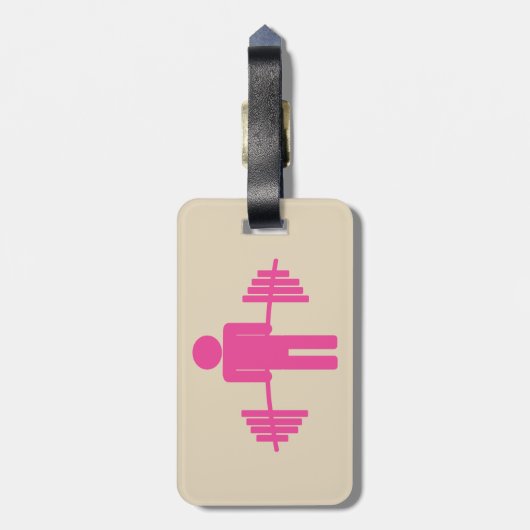 Gewichtverhogend Bagagelabel in roze (Achterkant verticaal)