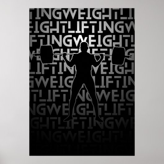 Gewichtverhogend Poster | Metaalkleur | Gym Gift (Voorkant)