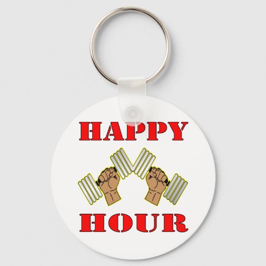 Gewichtvolle Happy Hour Dumbbells Sleutelhanger (Voorkant)