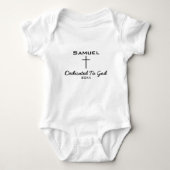 Gewijd aan God, Baby Naam | Cross Romper (Voorkant)