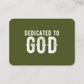 GEWIJD AAN GOD COOL ARMY GREEN AANGEPASTE WITTE TE VISITEKAARTJE (Achterkant)