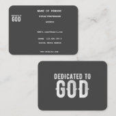 GEWIJD AAN GOD COOL SCHATTIGEE GRIJZE AANGEPASTE W VISITEKAARTJE (Voorkant / Achterkant)