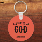 GEWIJD AAN GOD TOMAAT RODE KOELE AANGEPASTE ZWARTE SLEUTELHANGER (Voorkant)