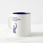 Gewijd aan wetenschappelijke waarheid en open onde tweekleurige koffiemok (Voorkant links)