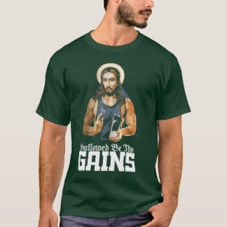 Gewijde Behy Krijgt Spier Jezus Gewichtheffen Wo T-shirt