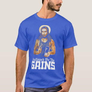 Gewijde Behy Wins Grappige Spier Jezus Gewicht Hef T-shirt
