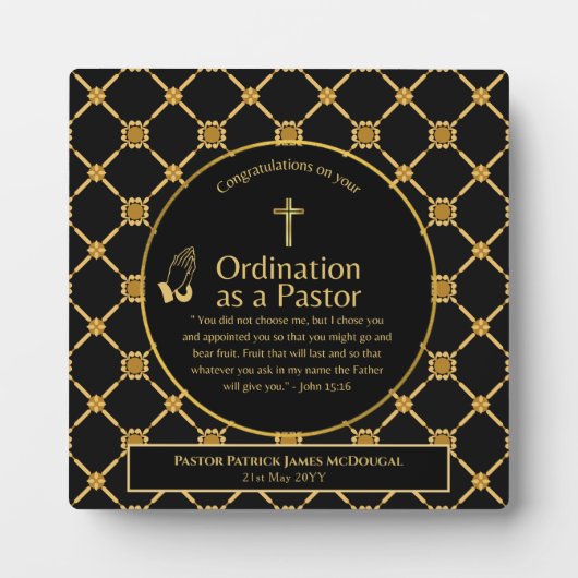 Gewijde Bijbeltekst Nieuw Toegewijd Pastor Ontworp Fotoplaat (Voorkant)