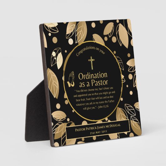 Gewijde Bijbeltekst voor pas gewijde pastor op maa Fotoplaat (Voorkant)