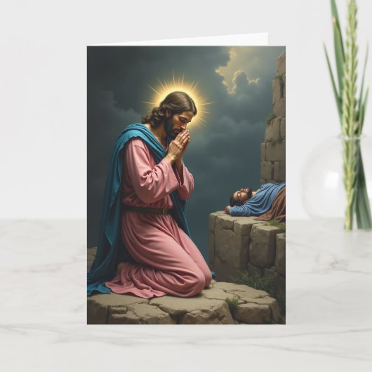 Gewijde Gebedsscène Kunstkaart Kaart (Voorkant)