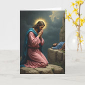 Gewijde Gebedsscène Kunstkaart Kaart (Gele Bloem)