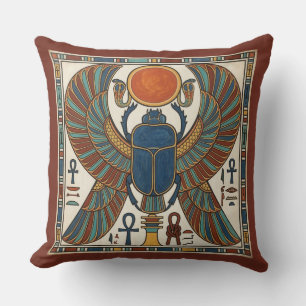 Gewijde gevleugelde scarabee van Khepri: Egyptisch Kussen