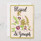 Gewijde Heilige Jozef Dag Kaart Met Lelie (Voorkant)