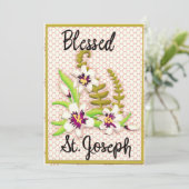 Gewijde Heilige Jozefsdag Kaart Met Lelie (Staand voorkant)