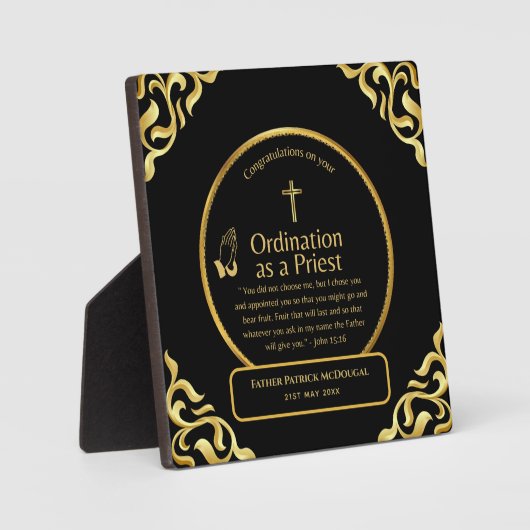 Gewijde Priester Geschenk Pastor Diaken Inwijding  Fotoplaat (Voorkant)