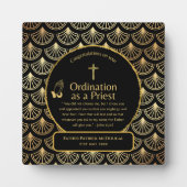 Gewijde priester geschenk pastor diaken wijding op fotoplaat (Voorkant)