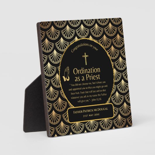 Gewijde priester geschenk pastor diaken wijding op fotoplaat (Voorkant)