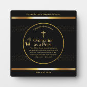 Gewijde priester geschenk pastor diaken wijding op fotoplaat (Voorkant)