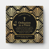 Gewijde priester geschenk pastor diaken wijding op fotoplaat (Voorkant)