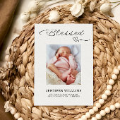 Gewijde Script Platte Baby Aankondigingskaart Aankondiging