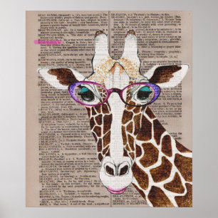 Gewijzigd Art Funky Giraffe Poster