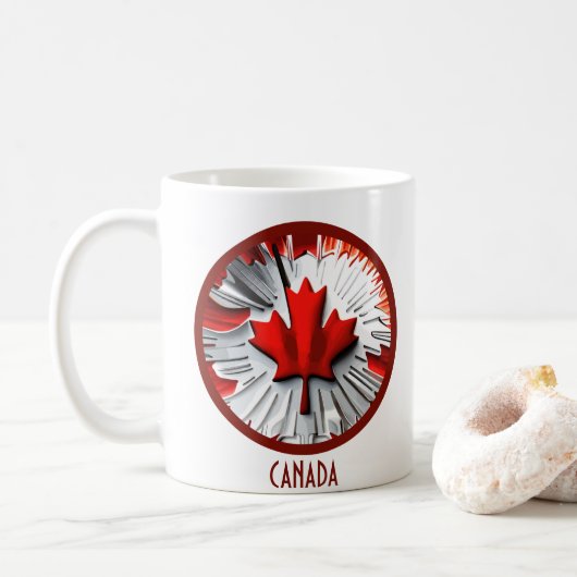 Gewijzigd mappenblad: een creatieve Canadese twist Koffiemok (Met donut)
