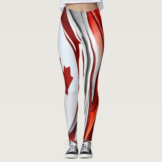 Gewijzigd mappenblad: een creatieve Canadese twist Leggings (Voorkant)