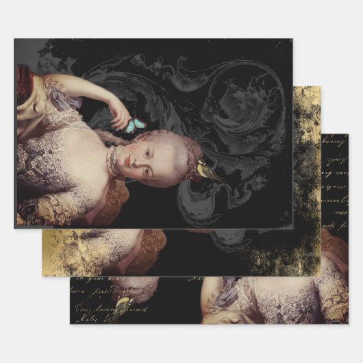 Gewijzigd portret Marie Antoinette Inpakpapier Vel (Set)