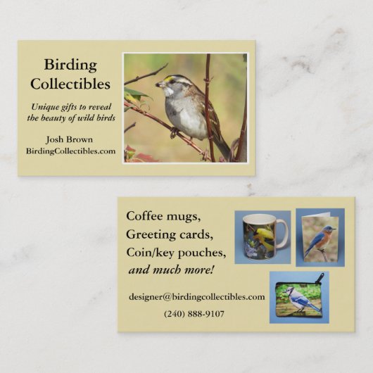 Gewijzigd visitekaartje voor verzamelingen (Voorkant / Achterkant)