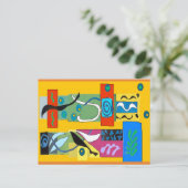 Gewijzigde Abstracte vormen, Matisse stijl Briefkaart (Staand voorkant)