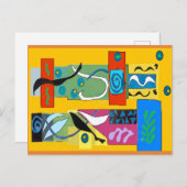 Gewijzigde Abstracte vormen, Matisse stijl Briefkaart (Voorkant / Achterkant)