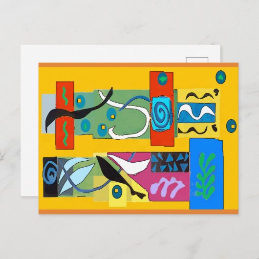Gewijzigde Abstracte vormen, Matisse stijl Briefkaart (Voorkant / Achterkant)