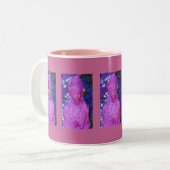 Gewijzigde blauwe en roze Qwan Yin Coffee Cup Tweekleurige Koffiemok (Voorkant links)