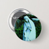 Gewijzigde Blauwe Maagd Maria Speld Ronde Button 5,7 Cm (Voorkant /achterkant)