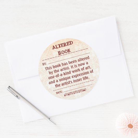 Gewijzigde Boek sticker (Envelop)