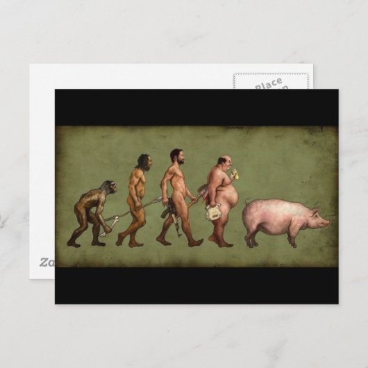 Gewijzigde evolutie briefkaart (Voorkant / Achterkant)