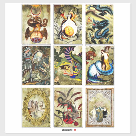  gewijzigde kunst Dragons maidens sprookkunst Sticker (Vel)