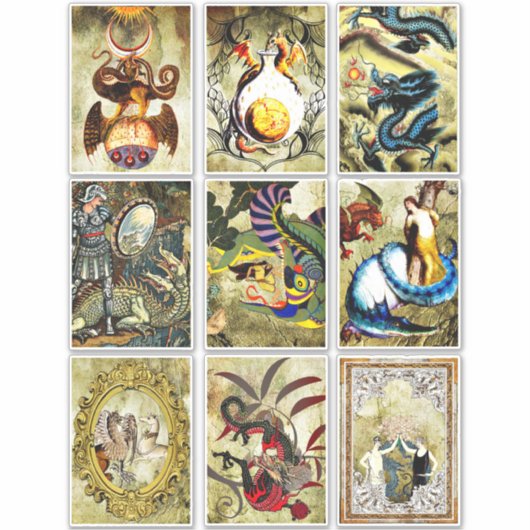  gewijzigde kunst Dragons maidens sprookkunst Sticker (Voorkant)