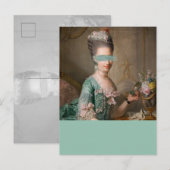 Gewijzigde kunst  portret blauwgroen kleurenblok briefkaart (Voorkant / Achterkant)