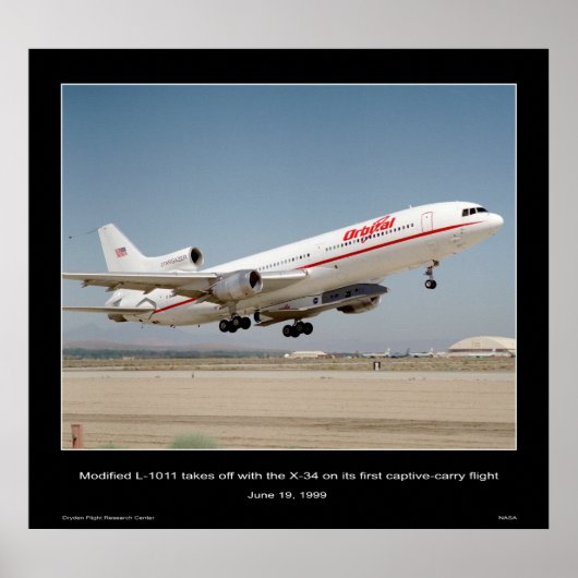 Gewijzigde L-1011 start met de X-34 Poster (Voorkant)