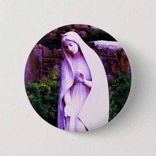 Gewijzigde paarse Maagd Maria-speld Ronde Button 5,7 Cm (Voorkant)