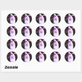 Gewijzigde Paarse Maagd Mary Ronde Sticker (Vel)
