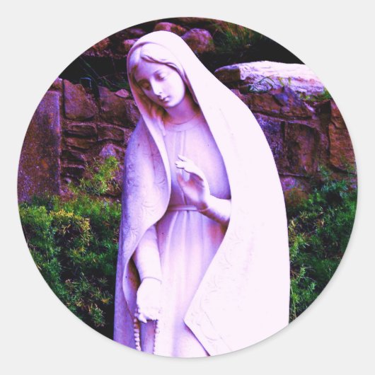 Gewijzigde Paarse Maagd Mary Ronde Sticker (Voorkant)
