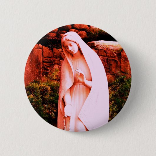 Gewijzigde rode Maagd Mary Pin Ronde Button 5,7 Cm (Voorkant)