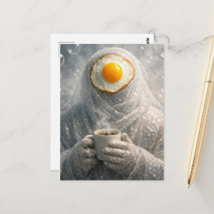 Gewikkeld in bubbels Surrealistisch ontbijt Gebakk Briefkaart
