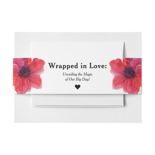 Gewikkeld in LIEFDE Anemone Dreamscape Bruiloft Uitnodigingen Wikkel (Voorkant Voorbeeld)