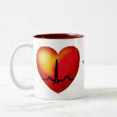 GeWIKKELDE vrouwen hebben een rode hartmok Tweekleurige Koffiemok (Links)