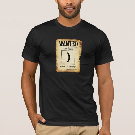 Gewild haakje - de t-shirt van de Programmering (Voorkant)