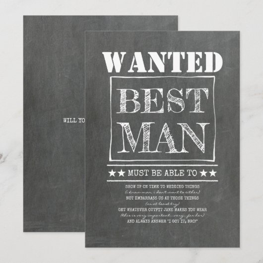 Gewilde Getuige Bruidsjonker Grappig Aanzoek (Voorkant / Achterkant)