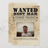 Gewilde Getuige Bruidsjonker Grappige Foto Uitnodi (Voorkant / Achterkant)